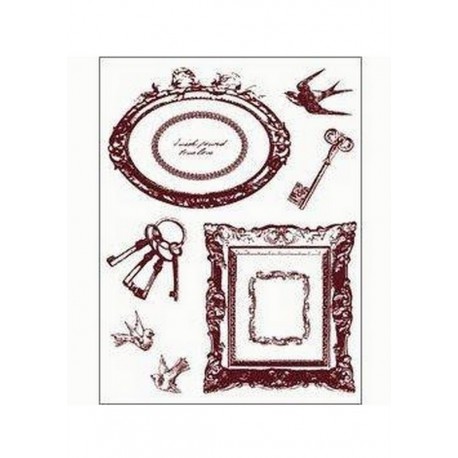 Scrap - Razítka - Rámečky, klíče, ptáčci....