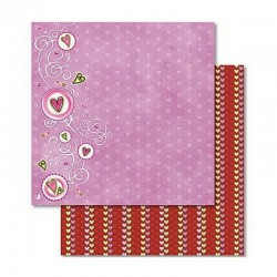 Papír - Oboustranný papír - Srdíčka v kolečkách