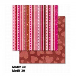 Papír - Oboustranný papír - Love proužky a srdíčka