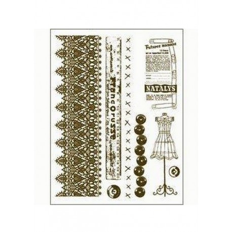 Scrapbooking - Razítka - Krajka, metr, knoflíky