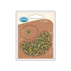 Scrapbooking - Sada hřebíčků - Srdce - zlaté