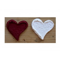 Scrap - Srdíčka z ručního papíru - šikmá - vínová