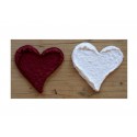 Srdíčka z ručního papíru - šikmá - vínová