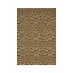 Embosovaná kartička - Kytičky - recyklovaná