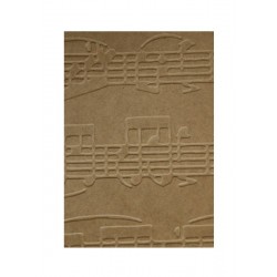 Embosovaná kartička - Noty - recyklovaná