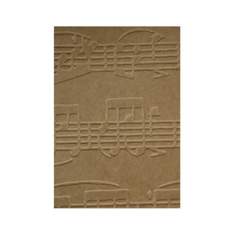 Embosovaná kartička - Noty - recyklovaná