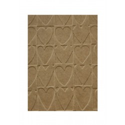 Embosovaná kartička - Srdíčka - recyklovaná