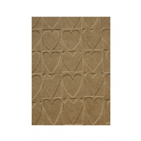 Embosovaná kartička - Srdíčka - recyklovaná