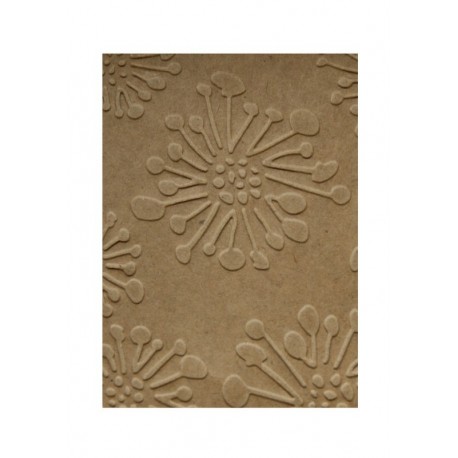 Embosovaná kartička - Květiny - ohňostoj - recyklované