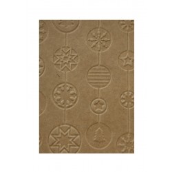 Embosovaná kartička - Vločky, ozdoby - recyklované