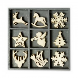 scrapbook - Dřevěné dekorace - Vločky - andílek....