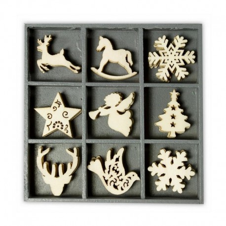 scrapbook - Dřevěné dekorace - Vločky - andílek....