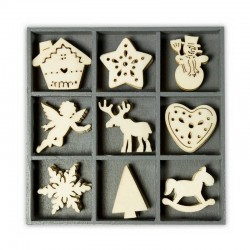 scrapbook - Dřevěné dekorace - Sněhulák, vločka, koník....