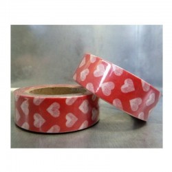 scrap - Washi páska - Červená srdíčka II.