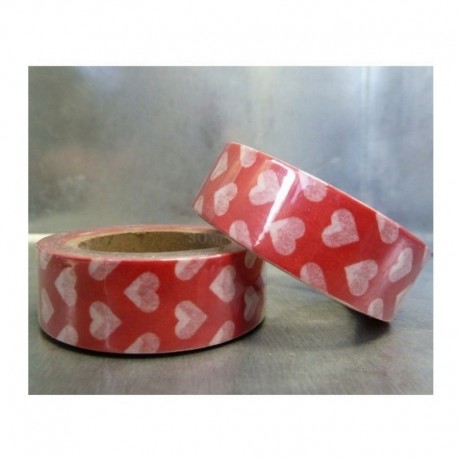 scrap - Washi páska - Červená srdíčka II.