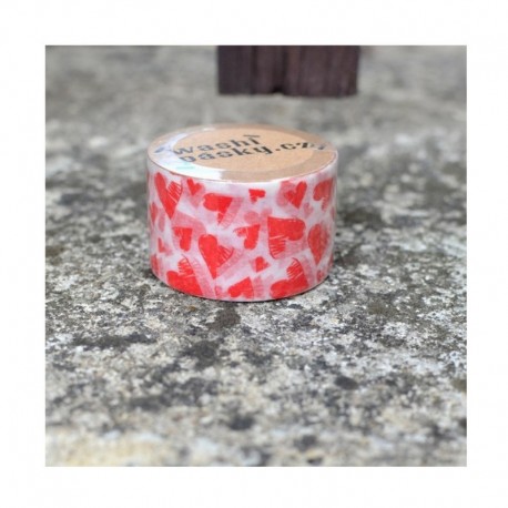 scrap - Washi páska - Červená srdíčka IV.