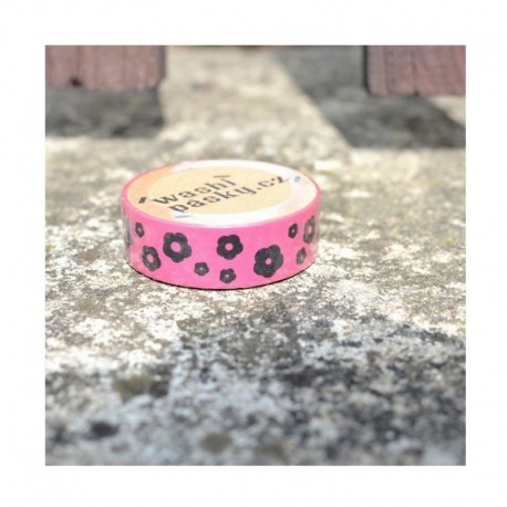 scrap - Washi páska - Kytičkatá - Červená.