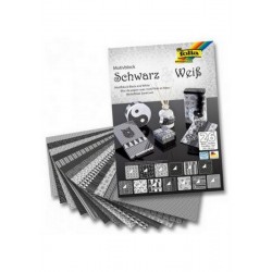 scrap - Sada kreativních papírů - černo-bílá