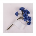 Kytičky růžiček ze saténu - tmavě modré - sada 12ks.