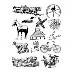 Razítka - Statek - Povoz, dýně, kravička...