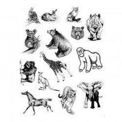 Razítka - Zvířata - medvěd, slon, liška, kůň....