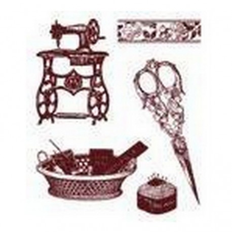 Razítka - Šicí stroj, nůžky.....