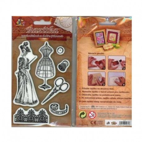 Cling razítko - Krejčovská panna, nůžky....