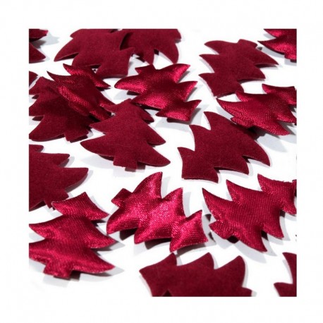 Stromeček ze saténu a sametu - bordó