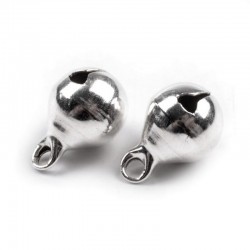 Kovové rolničky - 6mm, 20ks - stříbrné﻿.