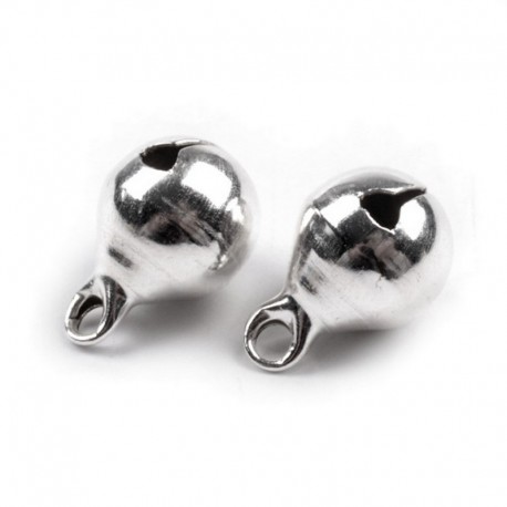 Kovové rolničky - 6mm, 20ks - stříbrné﻿.