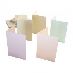 Blahopřání a obálky - 50ks - PERLEŤOVÉ - pastelové - A6