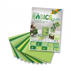 Sada kreativních papírů - Basics zelená﻿ - 30ks.