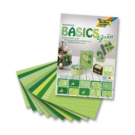 Sada kreativních papírů - Basics zelená﻿ - 30ks.