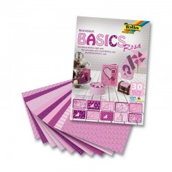 Sada kreativních papírů - Basics růžovo-fialová - 30ks.