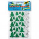 Samolepky z pěnovky se třpytkami - stromečky a vločky
