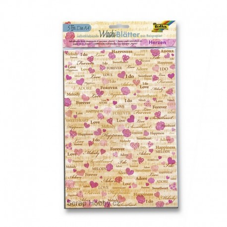 Sada Washi Tape papírů - A4 - Romantika