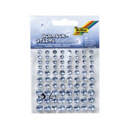 Samolepící kamínky - Čiré - 80ks