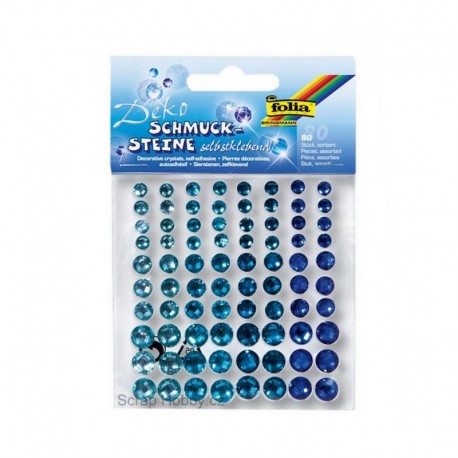 Samolepící kamínky - Modré - 80ks
