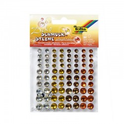 Samolepící kamínky - Žluto-hnědé - 80ks