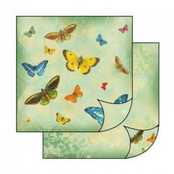 Oboustranný papír na scrapbooking - Barevní motýlci