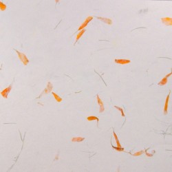 Hedvábný papír s květinami - oranžový