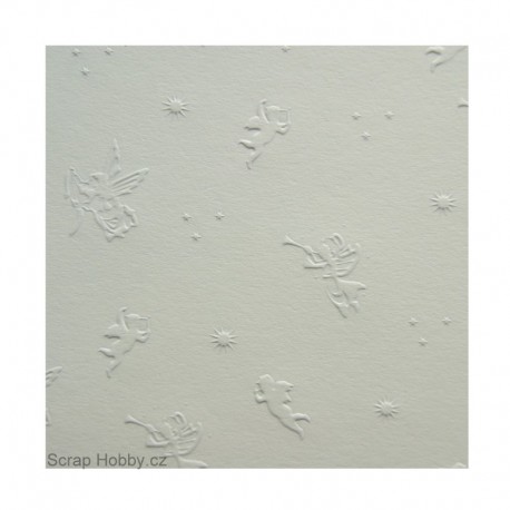 Embosované papíry - andílci - 1 - bílé