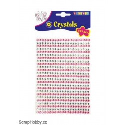 Samolepící kamínky - Stříbrno-růžové - 525ks