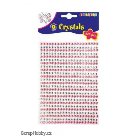 Samolepící kamínky - Stříbrno-růžové - 525ks
