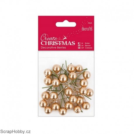 Dekorační svazek bobulí 24ks - zlaté
