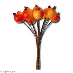 Dekorační svazek bobulí 12ks - oranžovo-žluté