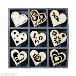 Dřevěné dekorace - Srdíčka
