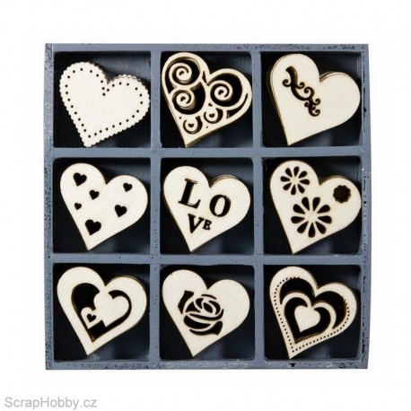 Dřevěné dekorace - Srdíčka