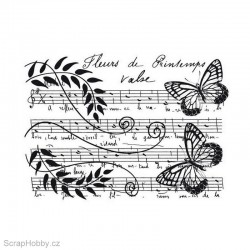 Razítko dřevěné - Květinová partitura