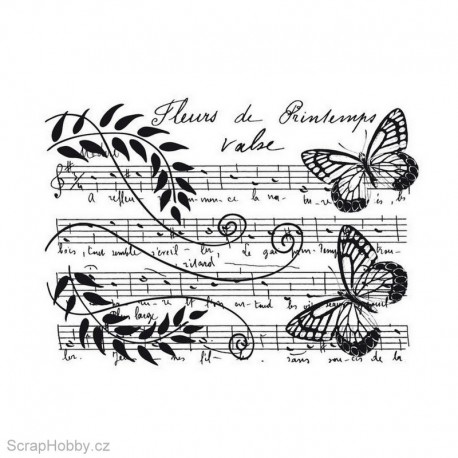 Razítko dřevěné - Květinová partitura